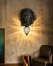 American Retro Creative Lion Head Wall Lamp - 450mm Black/Gold - 1