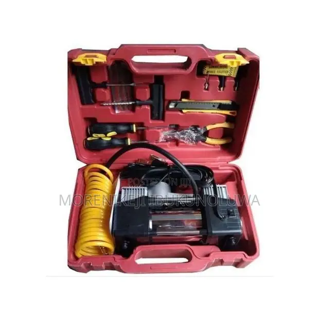 Double Cylinder Car Tyre Pump/Inflator with Tools - 1