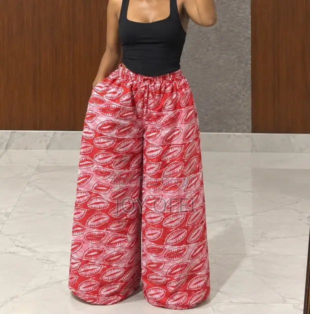 Ankara Baggy Pants - Women's Pink - 1