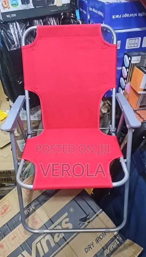 Foldable Outdoor/Lounge Chair - Red Fabric