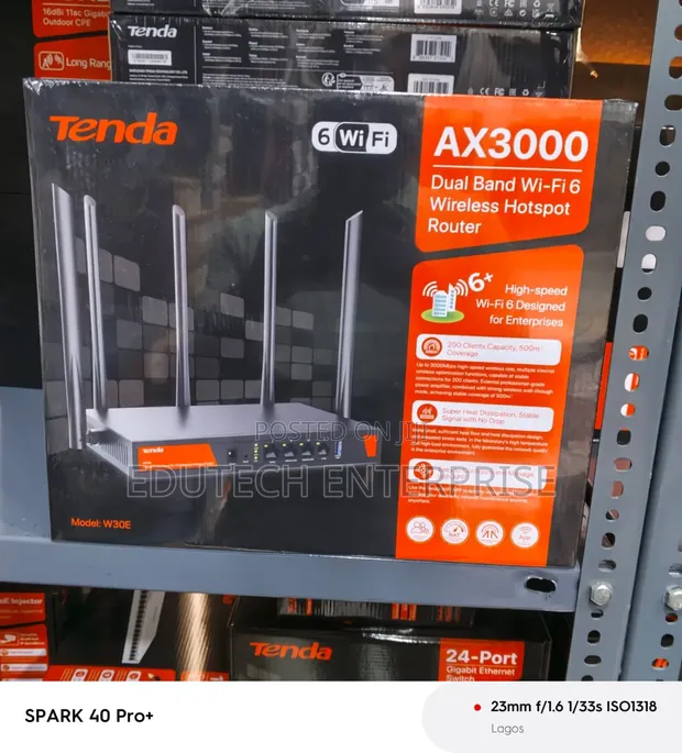 Tenda AX300 Dual Band Gigabit Wi-Fi 6 Router Mai Girma (W30E) - 1