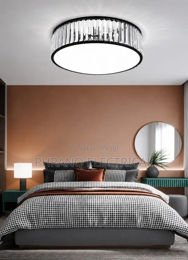Modern Crystal LED Ceiling Light - Gold/Black - 1