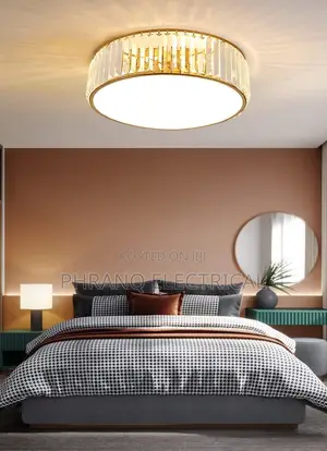 Modern Crystal LED Ceiling Light - Gold/Black