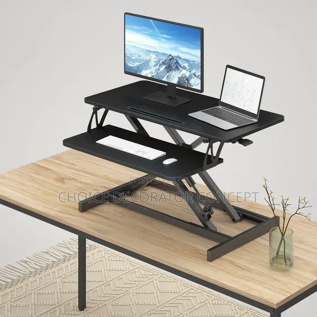 Black Sit-Stand Desk Converter - 1