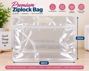 12pc Reusable Flat Bottom Ziplock Storage Bags (28x21cm)