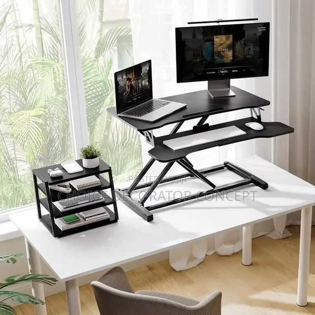 Sit-to-Stand Desk Riser - Black - 1
