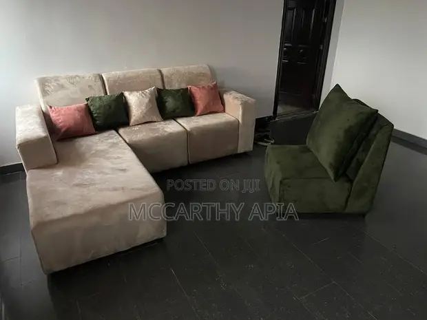 L-Shaped Chair Set with Accent Chair - 1