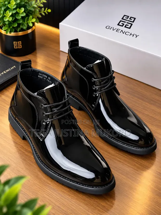 Givenchy Glossy Leather Ankle Boots - Brand New - 1