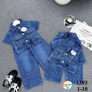 Angel Kayanan Yara Masu Kyau Na Denim 2-Piece (Blue)