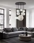 White Alabaster Marble Globe Chandelier - 2