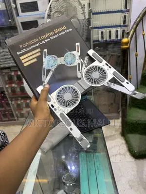 Foldable Adjustable Aluminum Laptop Stand with Cooling Fan