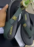 Amiri Green Leather Slippers - 2