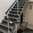 Silver and Black Stainless Steel Handrail Installation - 1
