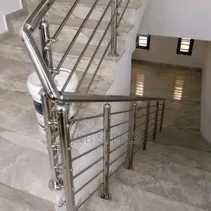 Silver and Black Stainless Steel Handrail Installation