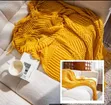 Boho Knitted Throw Blanket with Tassels (150x190cm) - 1