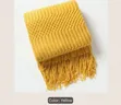Boho Knitted Throw Blanket with Tassels (150x190cm) - 2