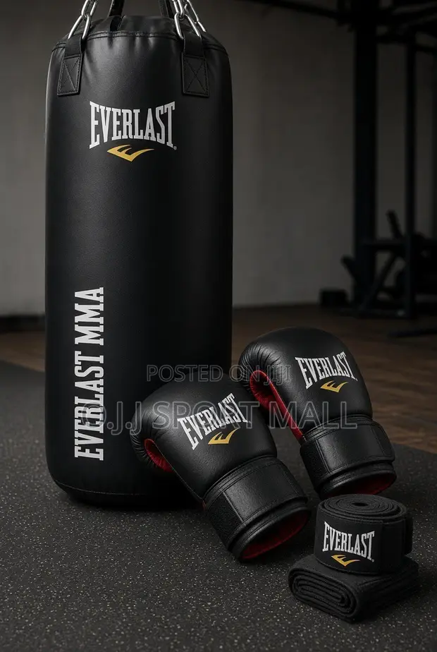 Everlast Boxing Bag, Hand Wraps & Gloves Set - 1