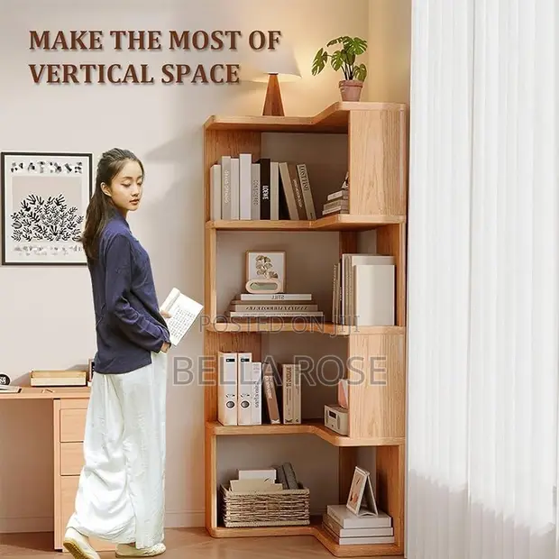 Home Interiors Tall Corner Bookshelf - Brand New - 1