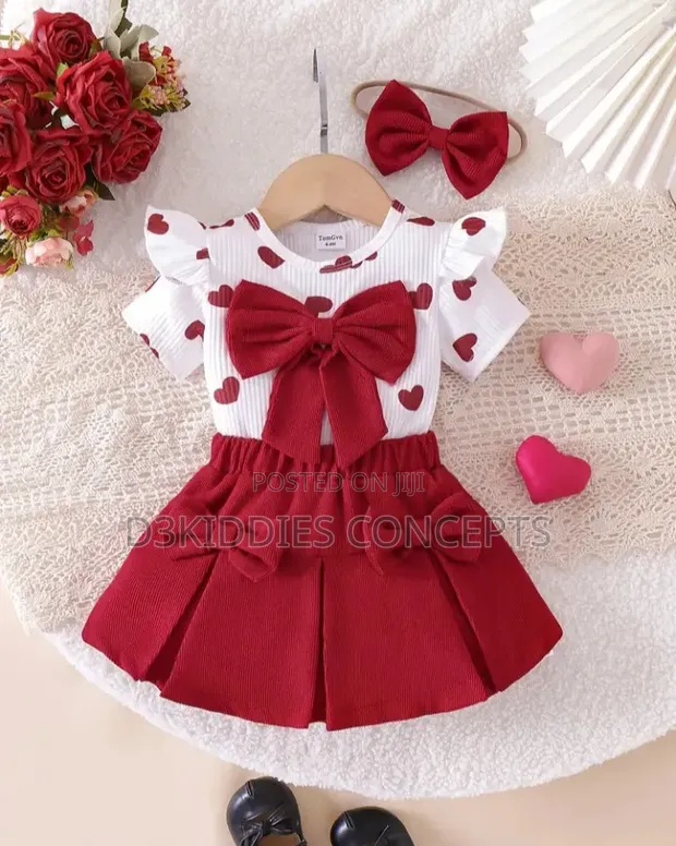 Girls' Heart Print 2-Piece Set - 1
