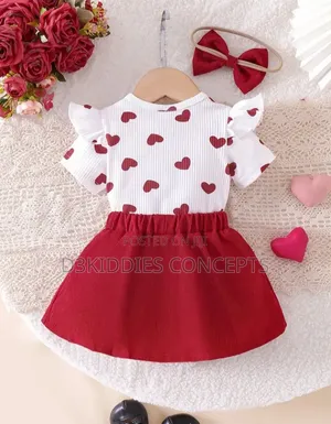 Girls' Heart Print 2-Piece Set