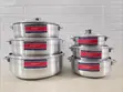 6 Pcs Polished Aluminum Pot Set - 2