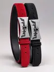 Luxury Leather Belt for Men - Red - 3
