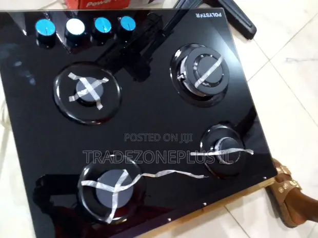 Polystar 4 Gas Burner Tempered Glass Hob - 1