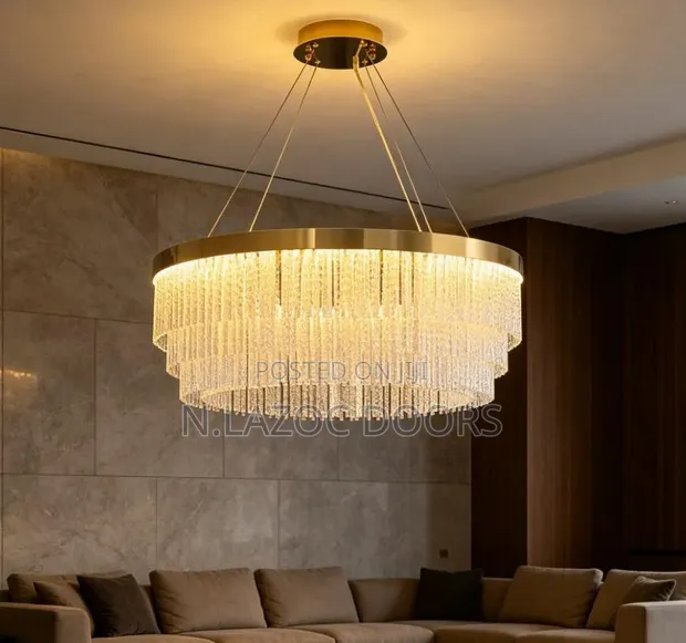 LED Crystal Chandelier - Color Changing, Height-Adjustable - 1