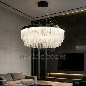 LED Crystal Chandelier - Color Changing, Height-Adjustable