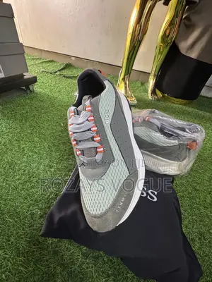 Boss Luxury Sneakers - Ash Mix White & Orange