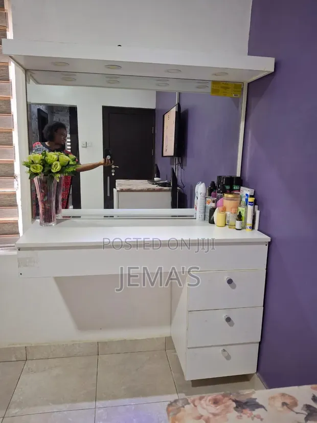 Full-Length Mirror with 3 Cupboards - 1