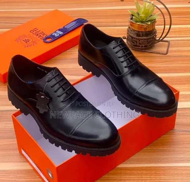 Men's Turkish Italian Leather Derby Shoes - Chunky Sole - 1