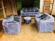 Sofa Mai Girma Launi Shuɗi-Grey Tare da Teburin Tsakiya na Marble - 4