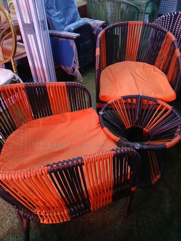 Luxury Rattan Chair and Table Set (1+2) - 1