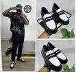 Men's Black and White Loafers - Size 43 - 1