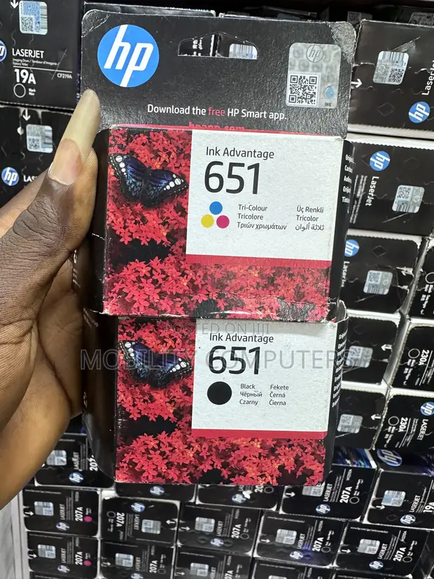 HP 651 Black & Tri-Color Ink Cartridges - 1