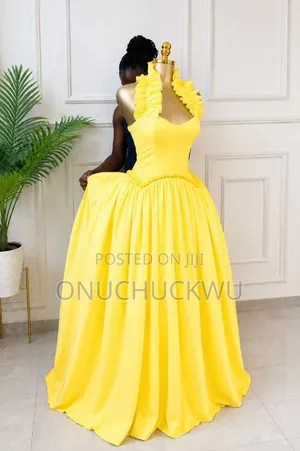 Chi Collection Classy Long Flare Gown - Yellow, Pink, White