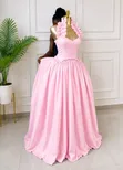 Chi Collection Mai Kyau Dogon Gown Mai Fadi - Rawaya, Pink, Fari - 2