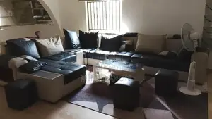 Distress Sale: Italian Leather Sofa Set with Center Table