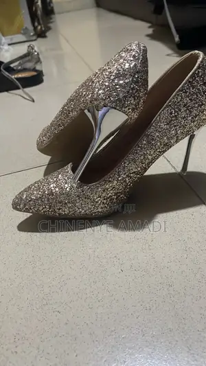 Women's Gold Stiletto Pumps - Size 42