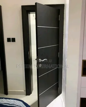 HDF Luxury Room Door with Stainless Steel Inlays