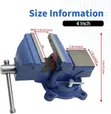 Heavy Duty 4-Inch Bench Vice (11lb/5kg) - 2