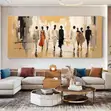 Abstract Wall Canvas da Firam ɗin Katako - 2