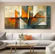Abstract Wall Canvas da Firam ɗin Katako - 3
