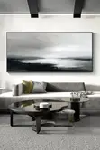 Abstract Wall Canvas da Firam ɗin Katako - 5