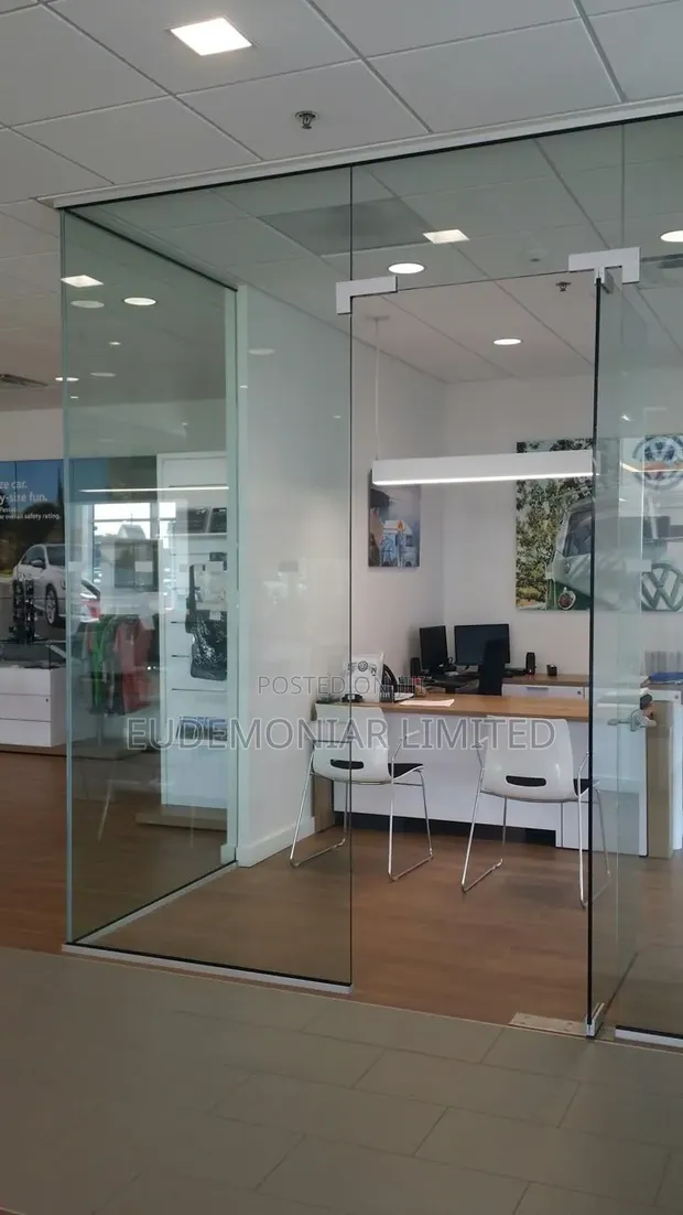 Frameless Glass Office Enclosure Installation - 1