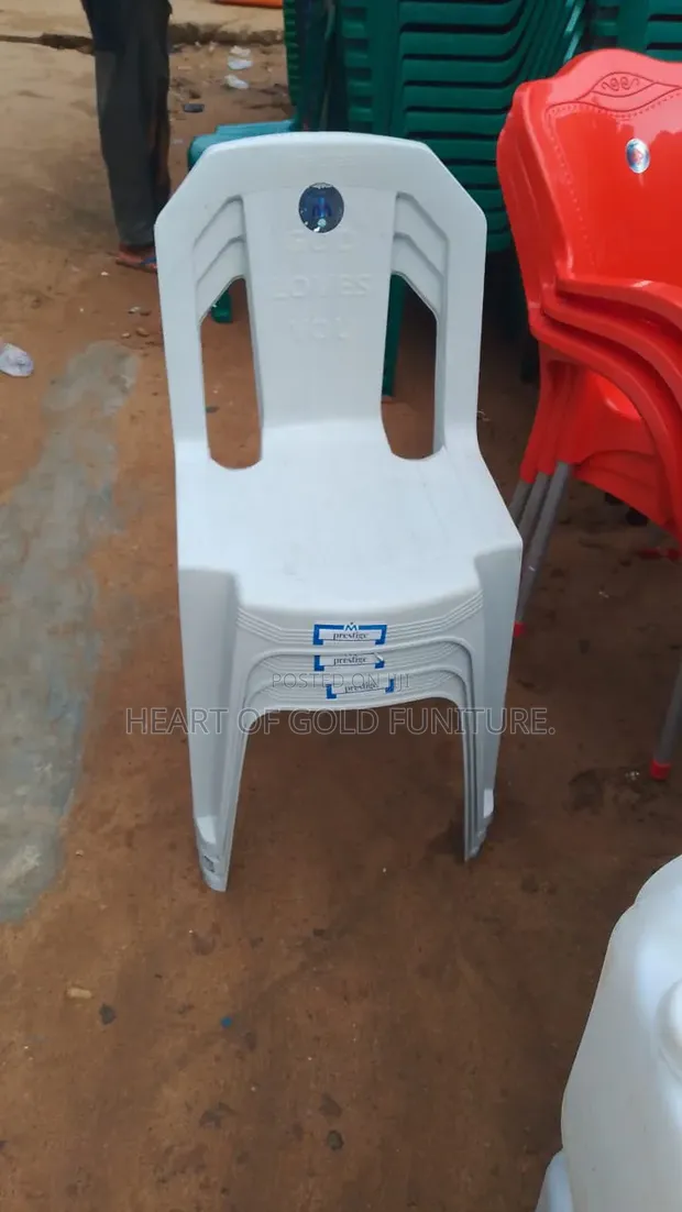 Strong and Durable White Plastic Chair - 1
