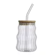 500ml Smoothie Glass Cup with Bamboo Lid & Straw - 2