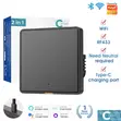 Tuya C-Smart Zigbee 1 Gang Button Switch - Black - 1