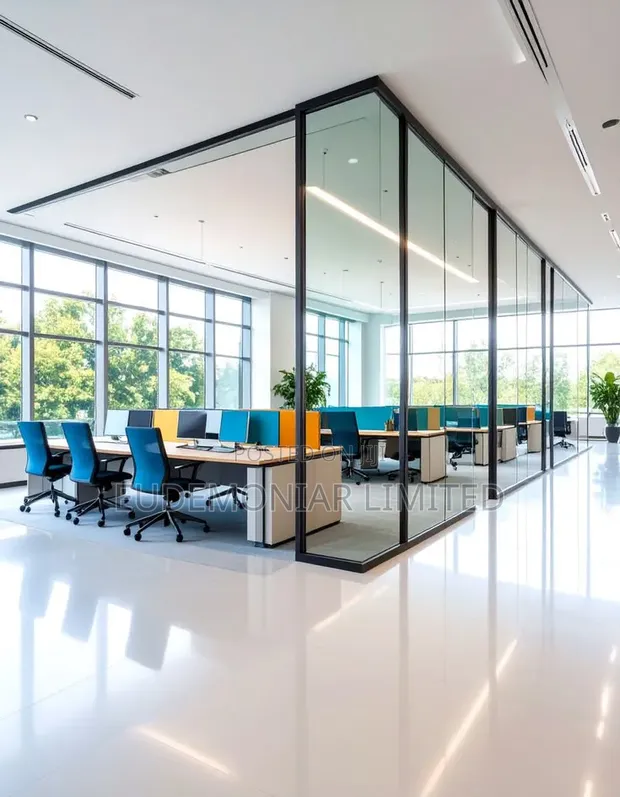 Aluminium Framed Glass Partition Installation - 1